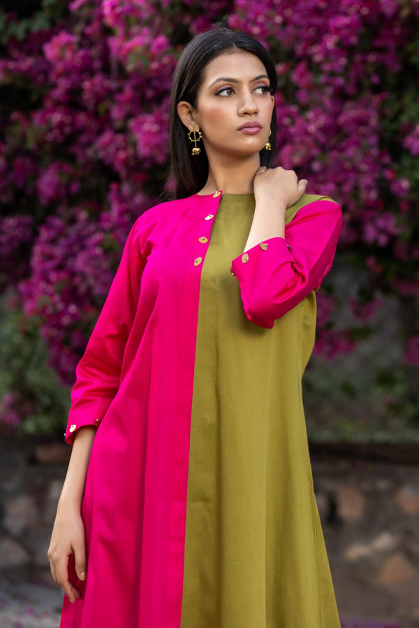 Color Block Kurta Coord (Style 2)